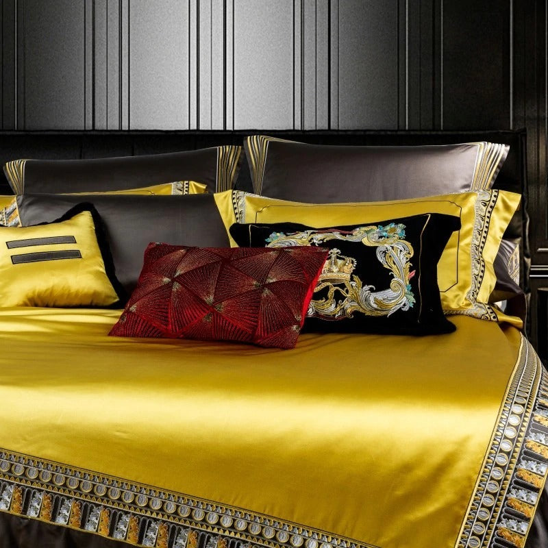 Queen Cleopatra Royal Crown Silky Bedding Set (Egyptian Cotton)