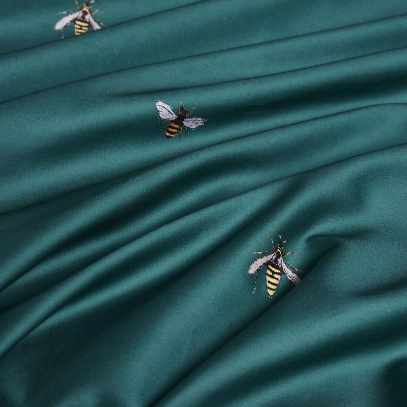 Emerald Bees Bedding Set (Egyptian Cotton)