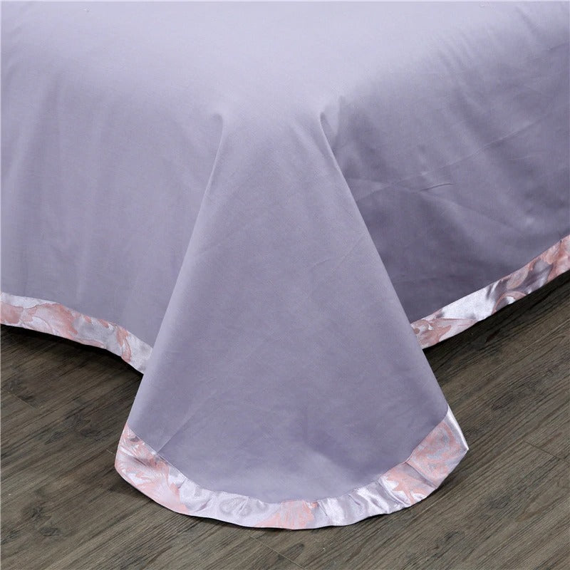 Isabell Lavender Silky Jaquard Bedding Set