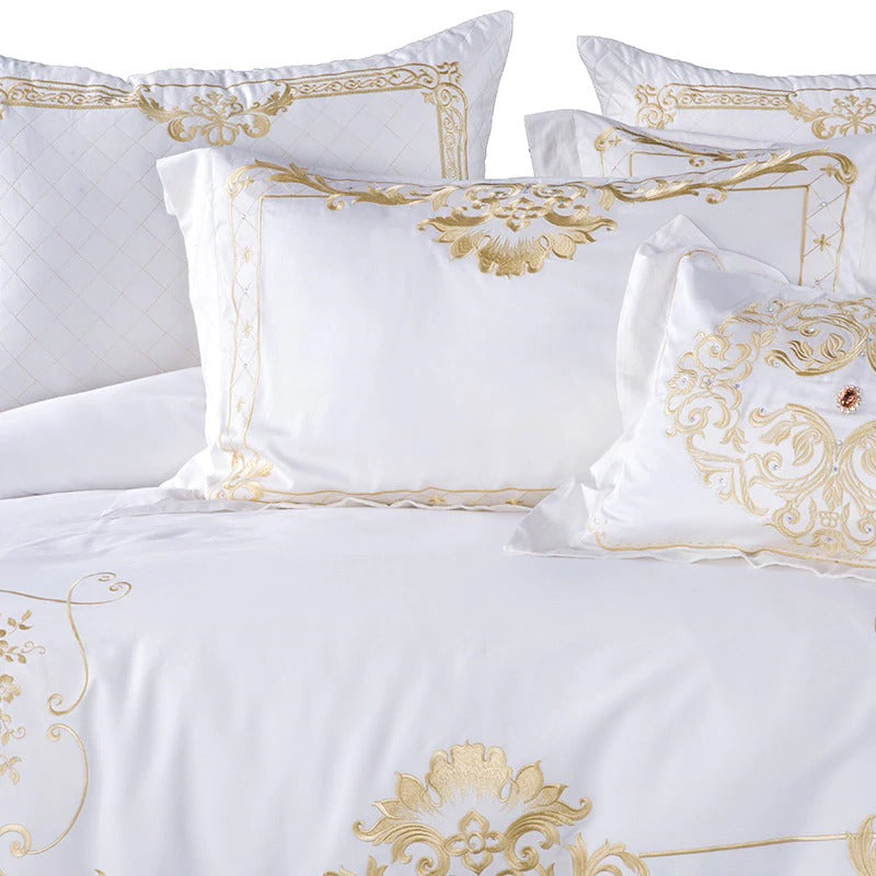 Golden Flowers of Alexandria Bedding Set (Egyptian Cotton)