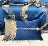 Royal Blue Temple Of Luxury Jaquard Bedding Set (Egyptian Cotton)
