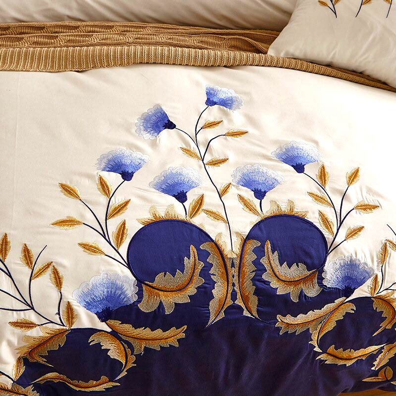 Royal Blue Garden Bedding Set (Egyptian Cotton)